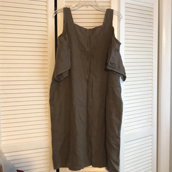 Tan Cold Shoulder Dress - Picture 2 of 6